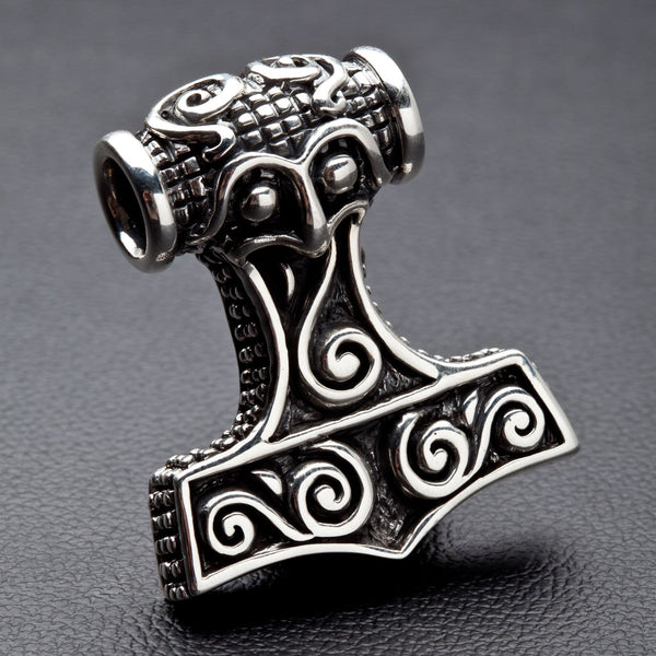 925 Sterling Silver Mjolnir Pendant - Norse Spirit